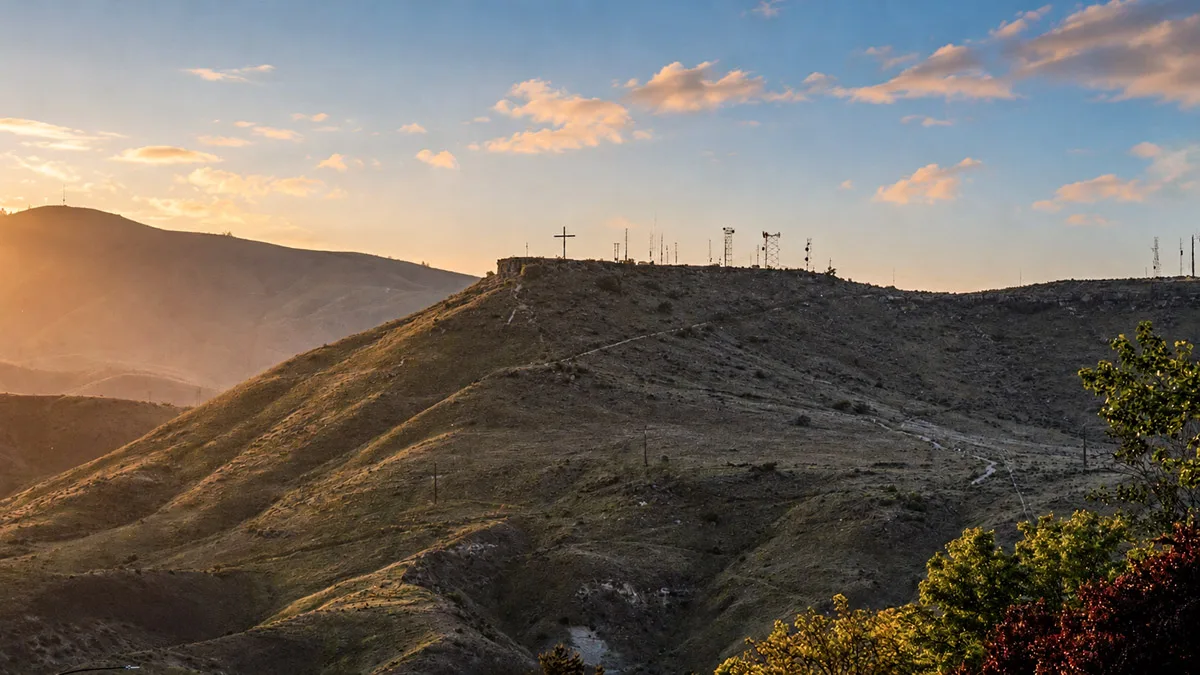 Table Rock and its summit at sunset